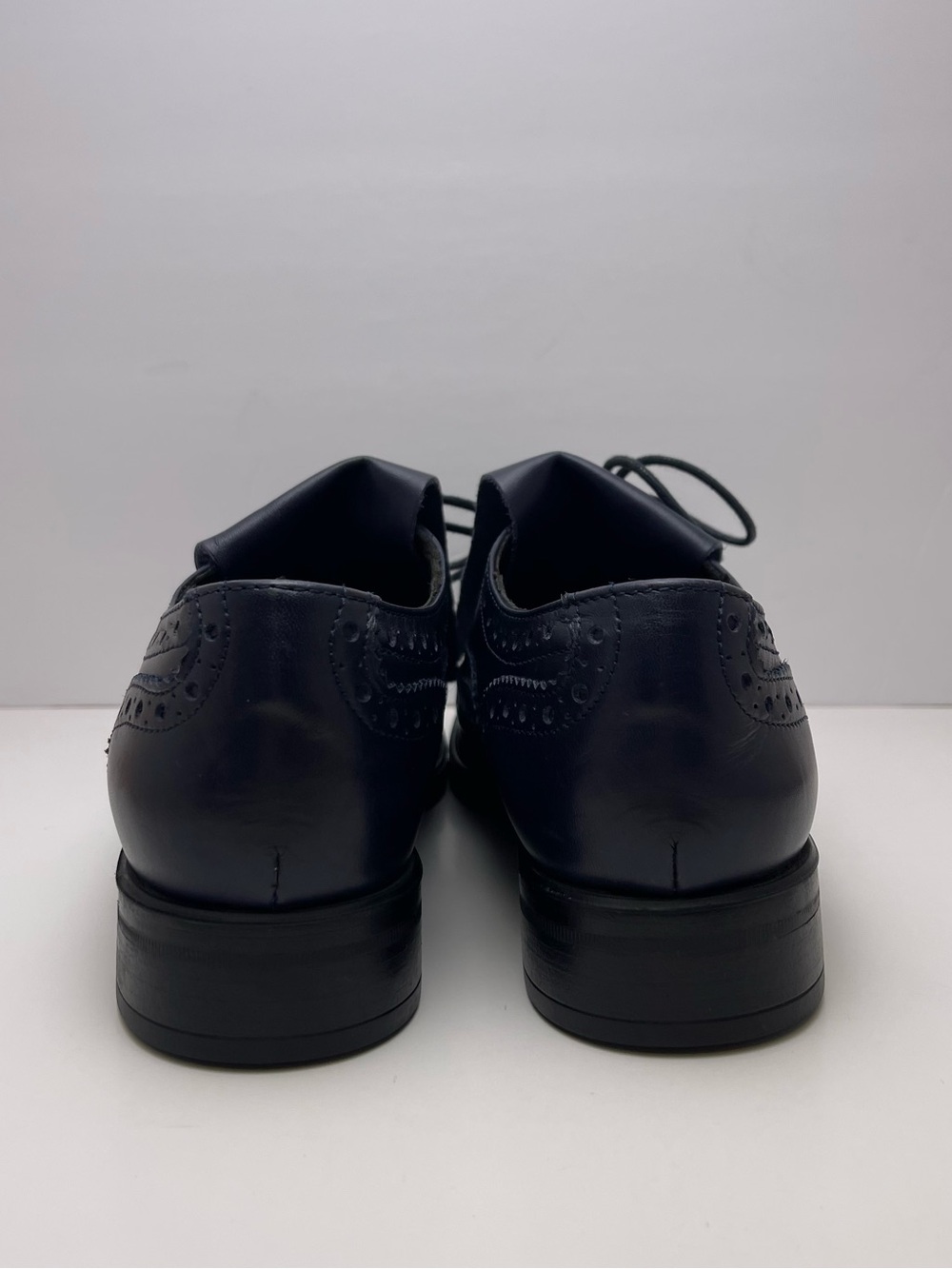 Boemos Women’s Indigo Leather Fringe Kiltie Brogue Wingtip Oxford Lace-Up EU38 - Picture 10 of 16